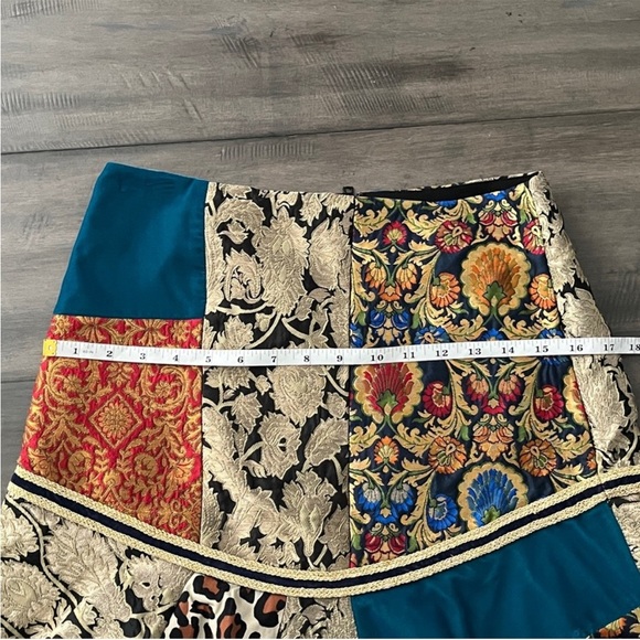 Alice + Olivia Eriko Patchwork Flounce-Hem Skirt & Jeannie Tie Neck Blouse Set - Picture 14 of 16